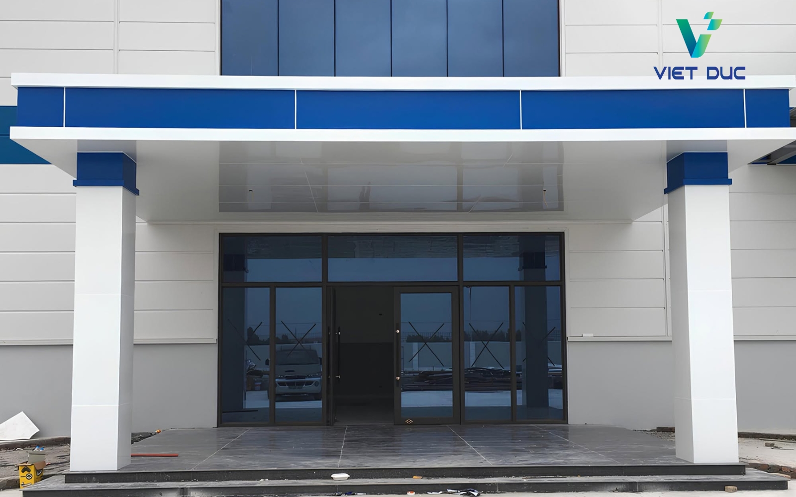 Công trình tấm Aluminium xanh
