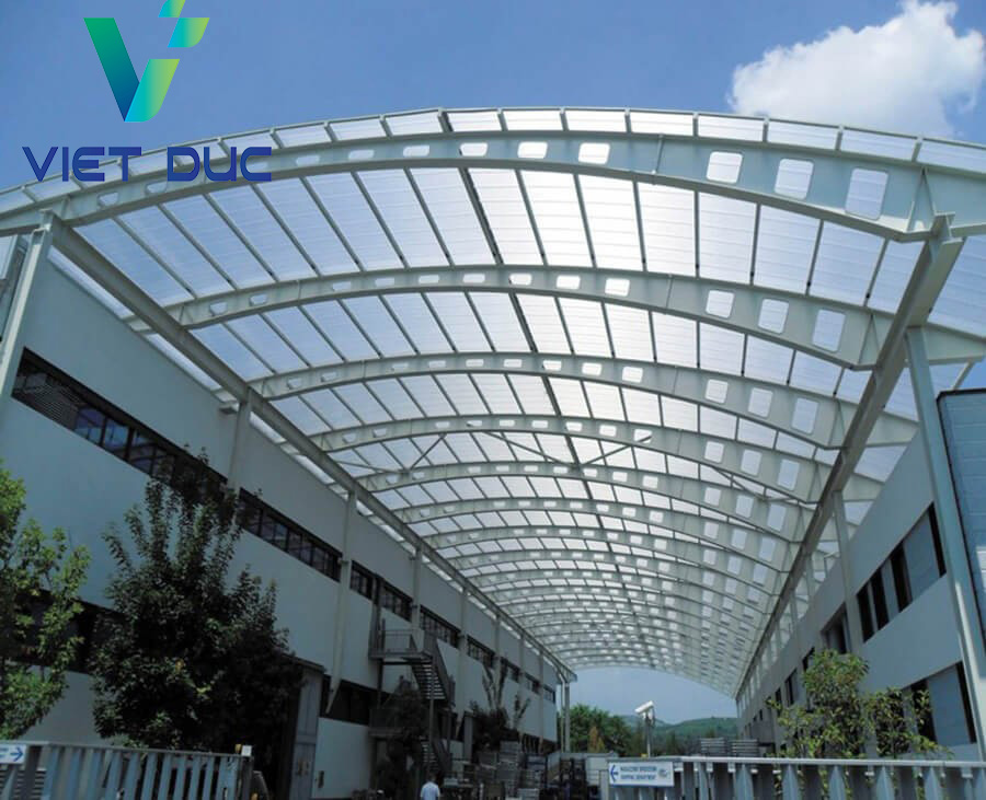 Mái nhựa tấm Polycarbonate lấy sáng